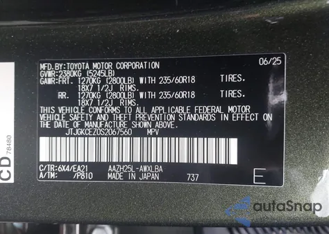 2025 Lexus Nx 350H Premium z USA, uszkodzony, nr VIN JTJGKCEZ0S2067560